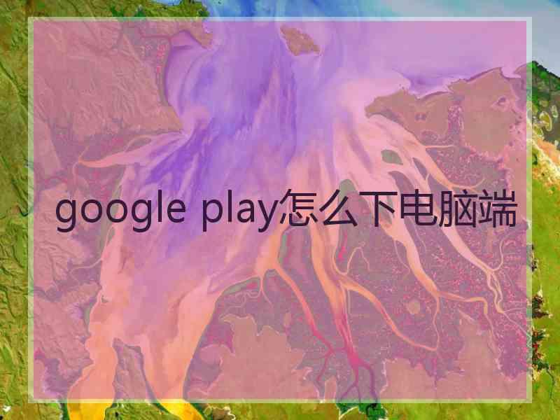 google play怎么下电脑端