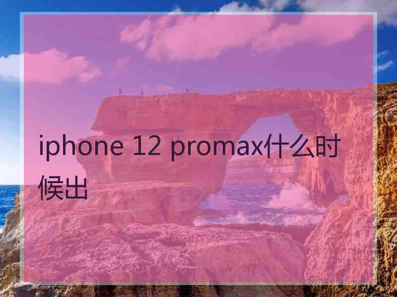 iphone 12 promax什么时候出