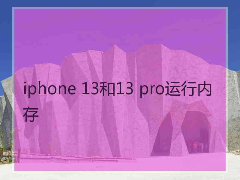 iphone 13和13 pro运行内存