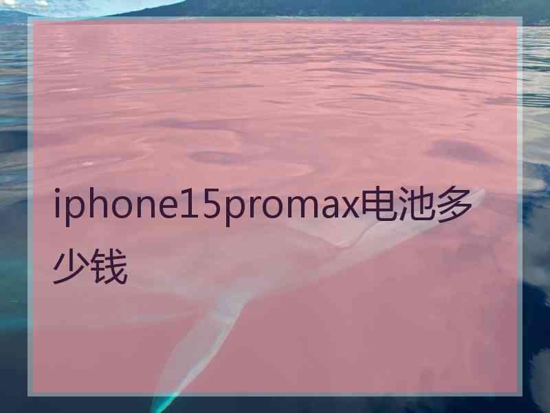 iphone15promax电池多少钱