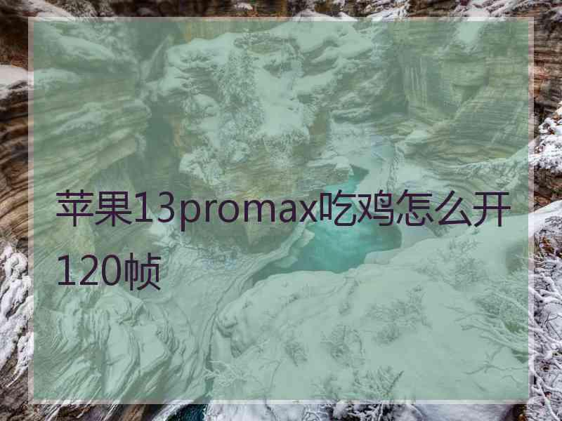 苹果13promax吃鸡怎么开120帧