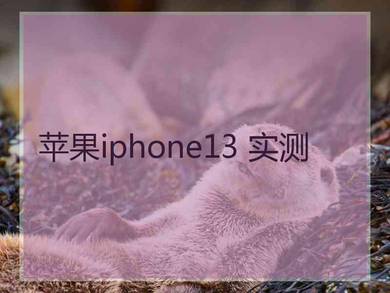 苹果iphone13 实测