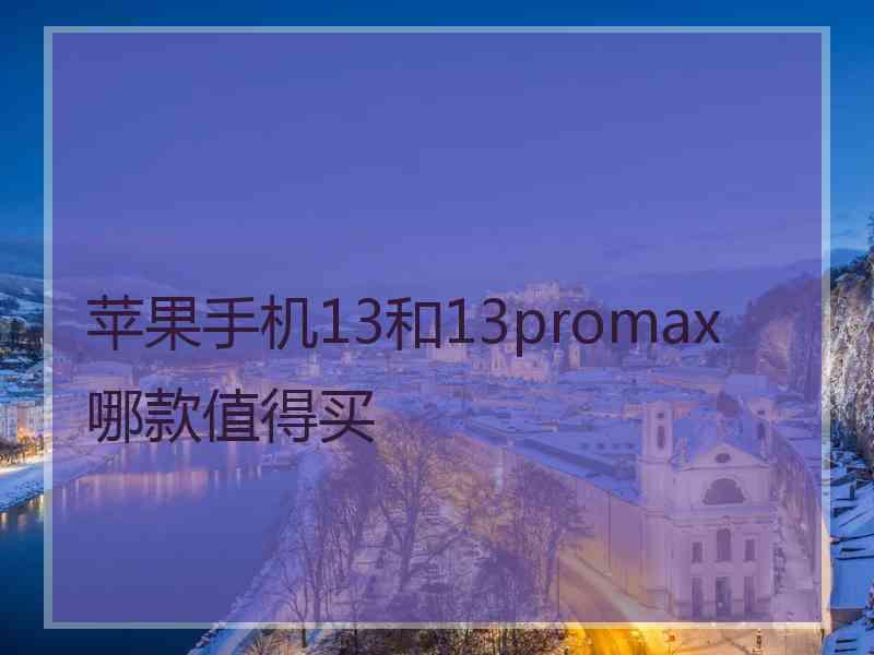 苹果手机13和13promax哪款值得买