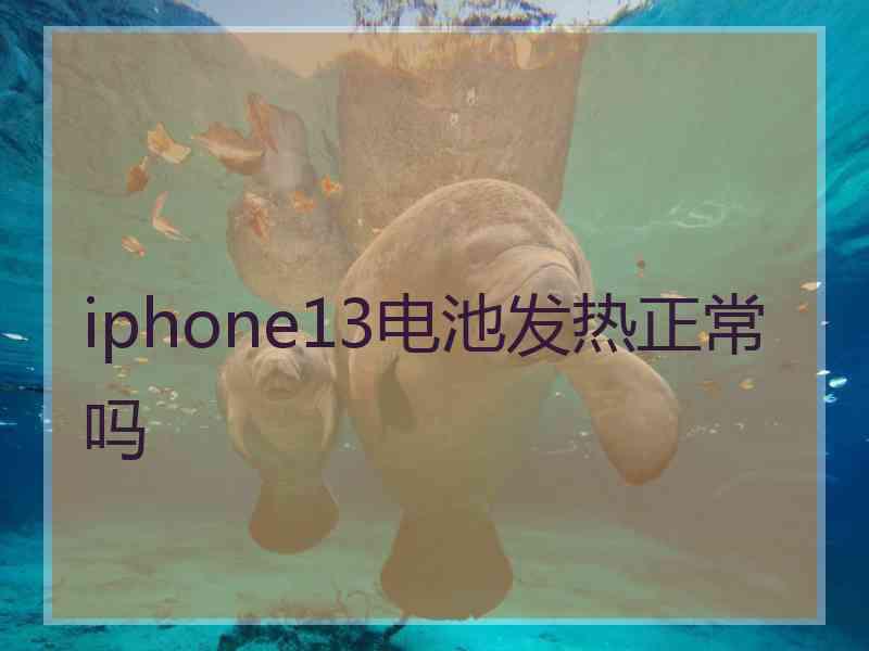 iphone13电池发热正常吗