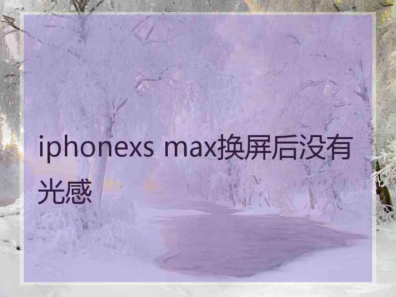 iphonexs max换屏后没有光感