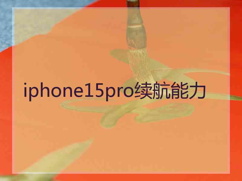 iphone15pro续航能力