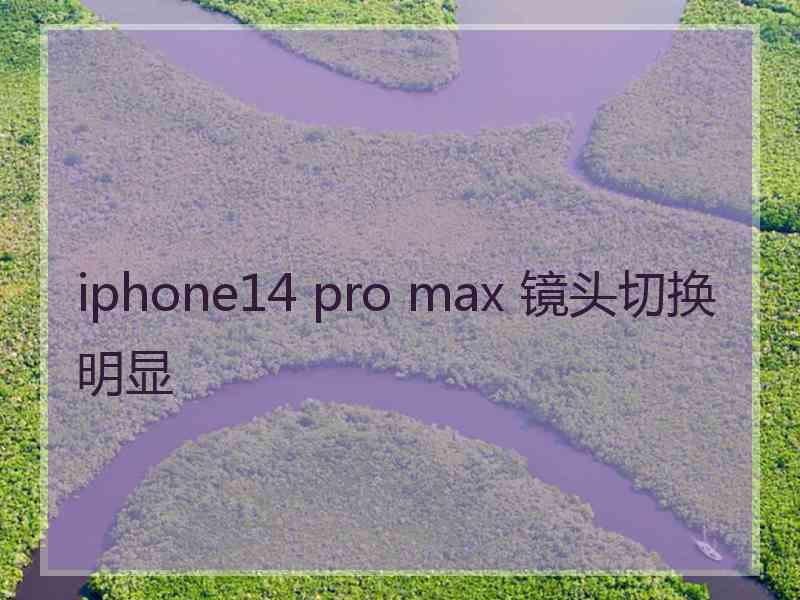 iphone14 pro max 镜头切换明显