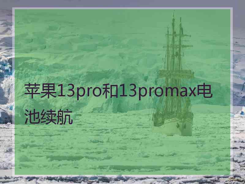 苹果13pro和13promax电池续航