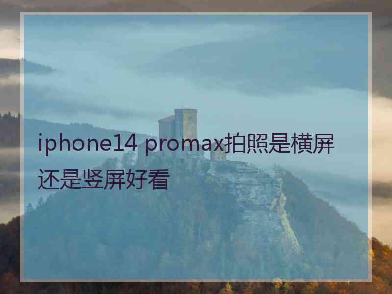 iphone14 promax拍照是横屏还是竖屏好看