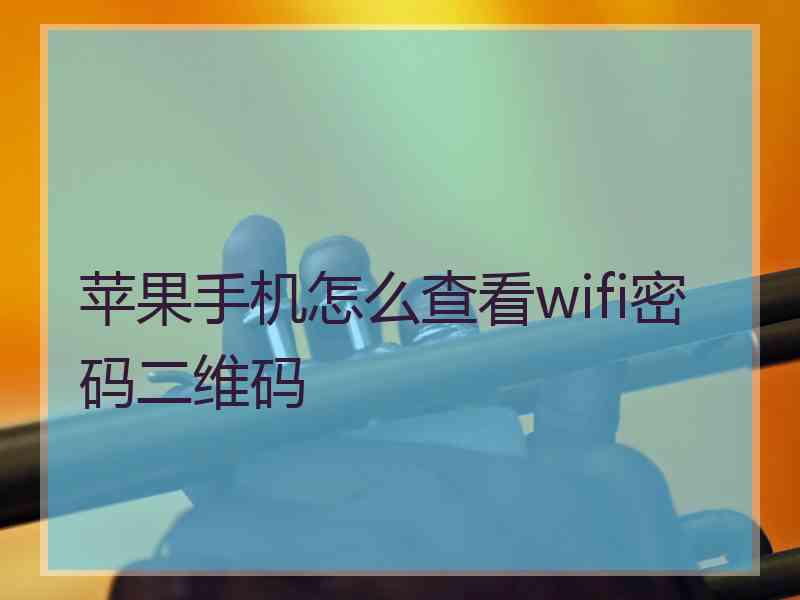 苹果手机怎么查看wifi密码二维码