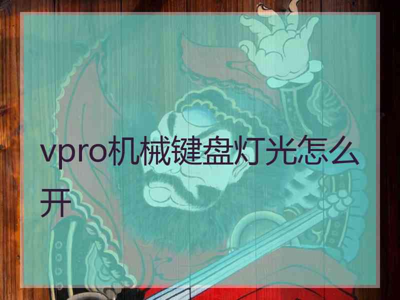 vpro机械键盘灯光怎么开