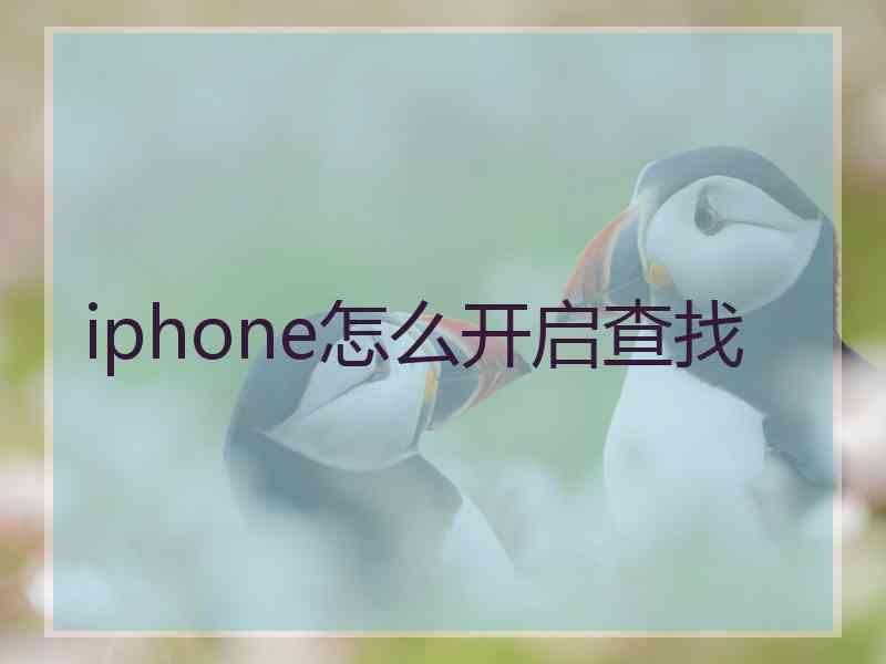 iphone怎么开启查找