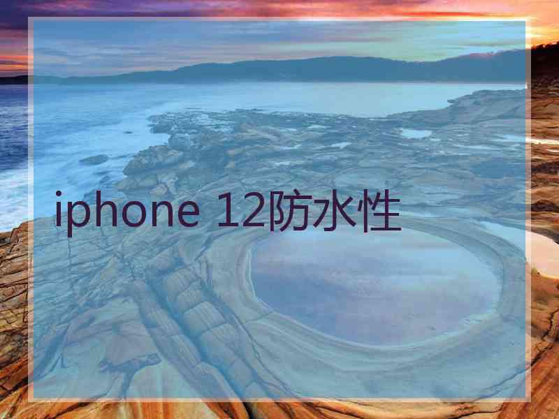 iphone 12防水性