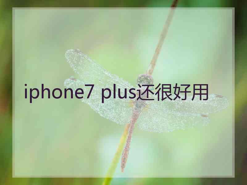 iphone7 plus还很好用