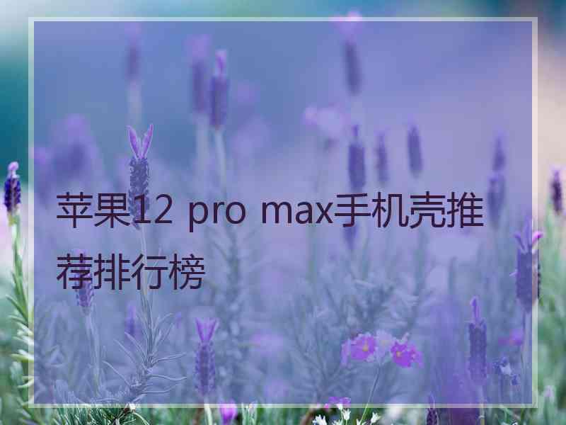 苹果12 pro max手机壳推荐排行榜