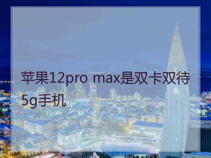 苹果12pro max是双卡双待5g手机