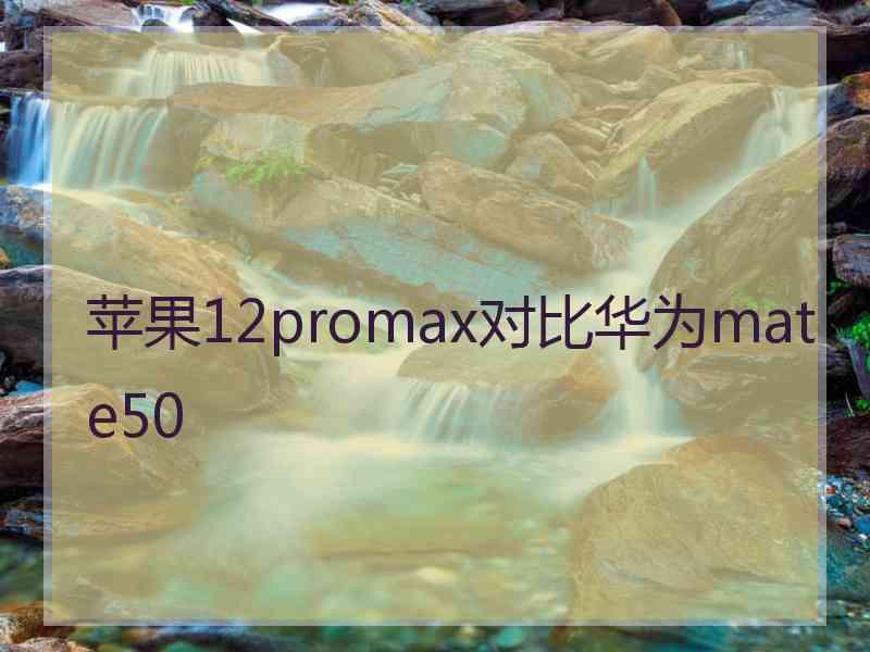 苹果12promax对比华为mate50