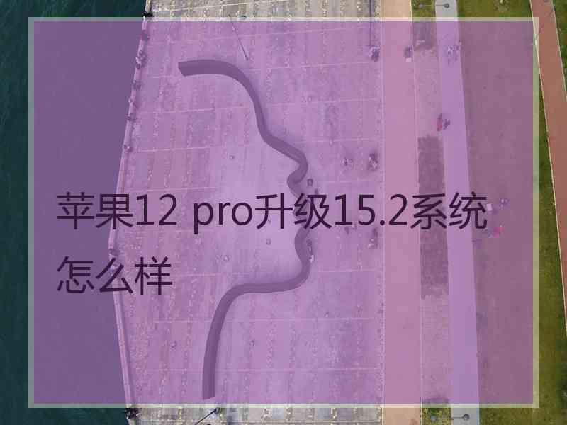 苹果12 pro升级15.2系统怎么样