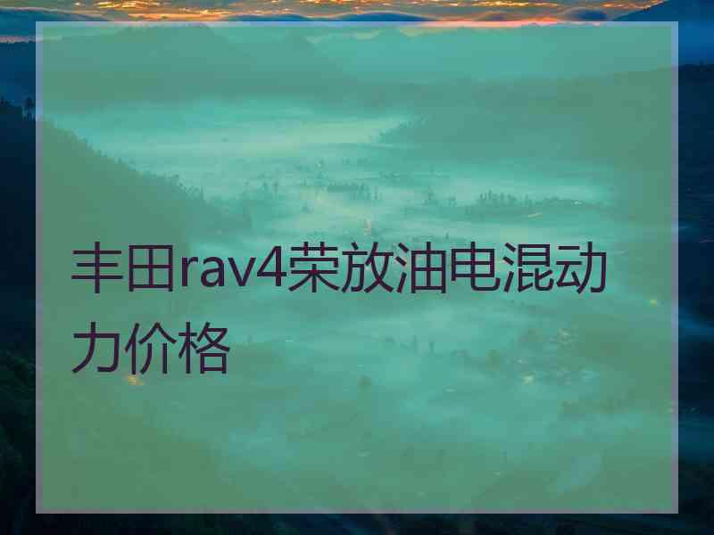 丰田rav4荣放油电混动力价格