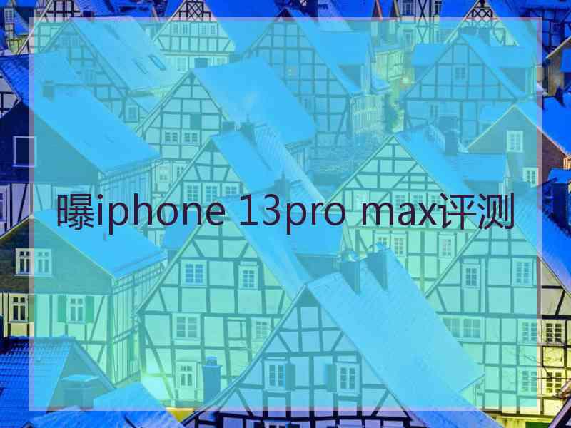 曝iphone 13pro max评测