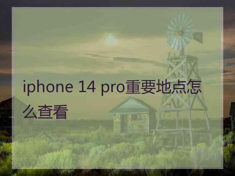 iphone 14 pro重要地点怎么查看