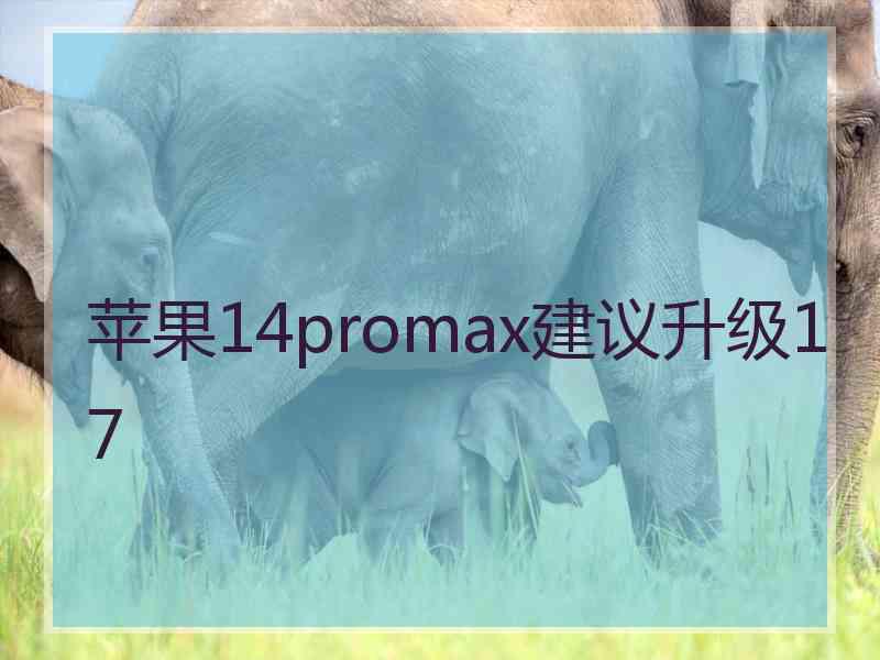 苹果14promax建议升级17