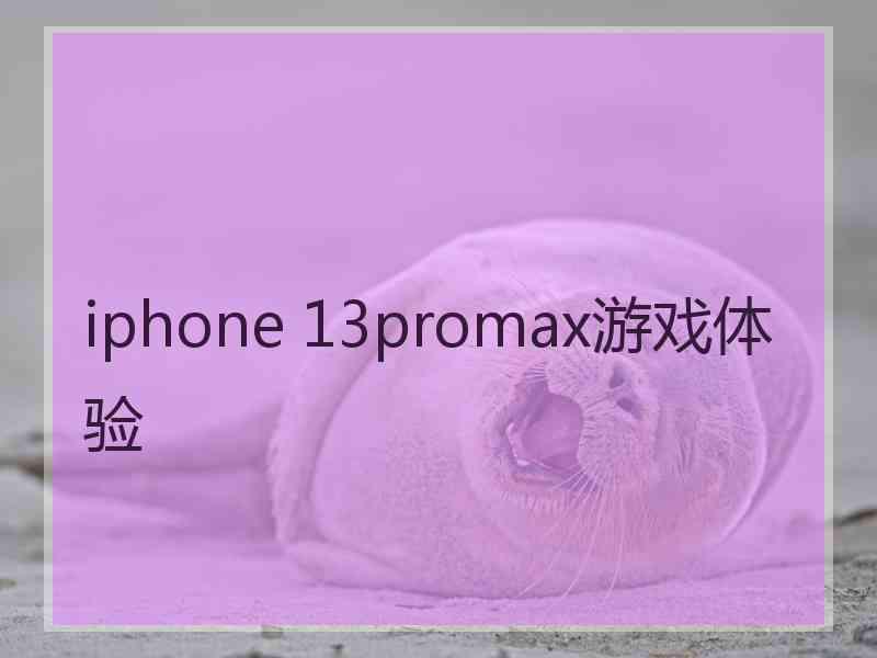 iphone 13promax游戏体验