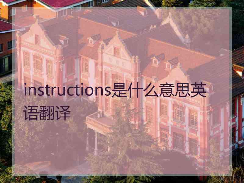 instructions是什么意思英语翻译