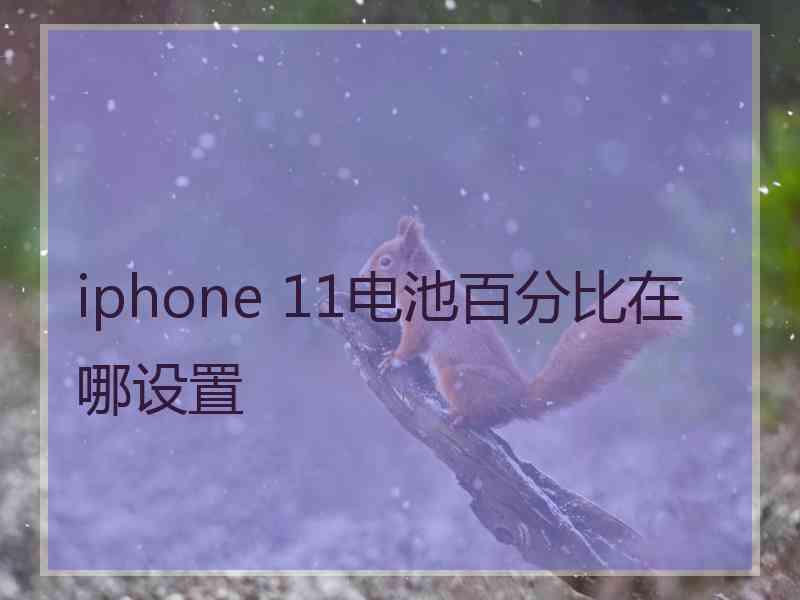 iphone 11电池百分比在哪设置