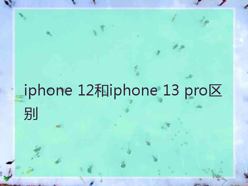 iphone 12和iphone 13 pro区别