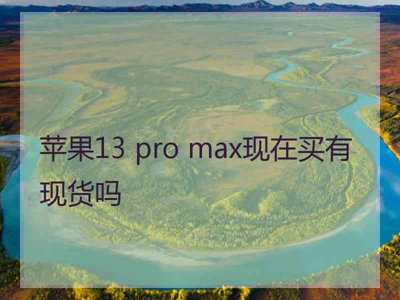 苹果13 pro max现在买有现货吗