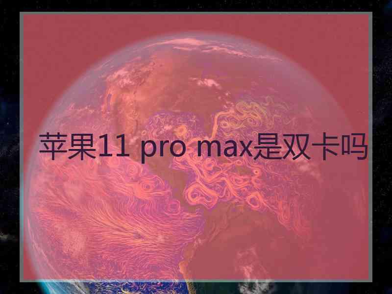 苹果11 pro max是双卡吗