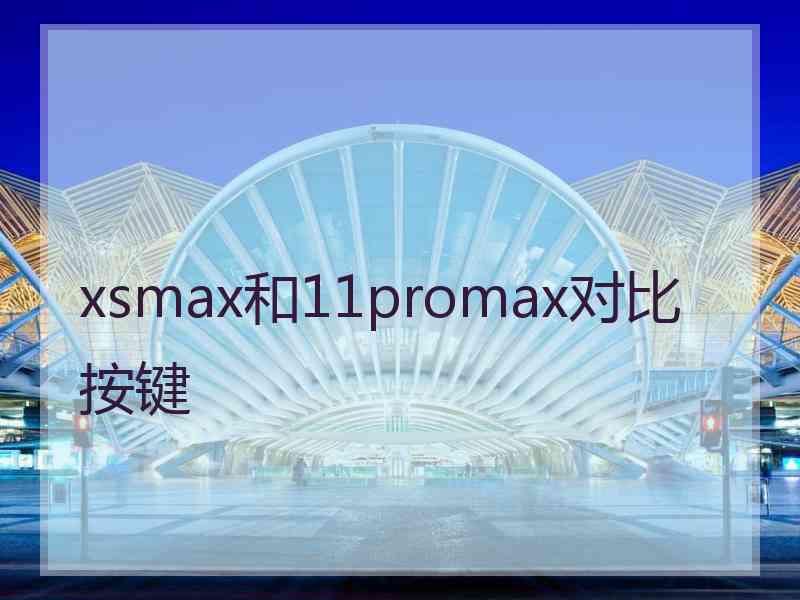 xsmax和11promax对比按键