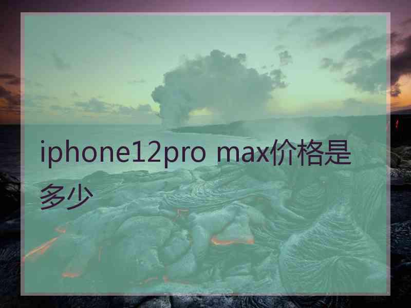 iphone12pro max价格是多少