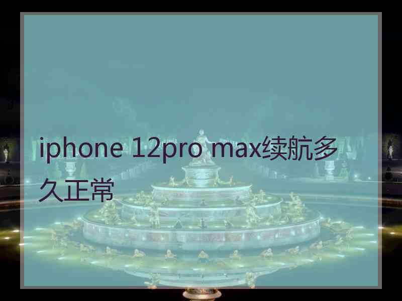 iphone 12pro max续航多久正常