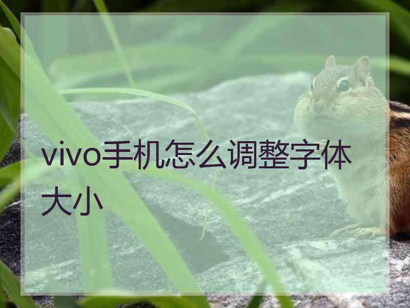 vivo手机怎么调整字体大小