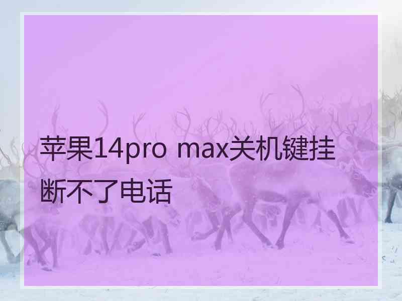 苹果14pro max关机键挂断不了电话