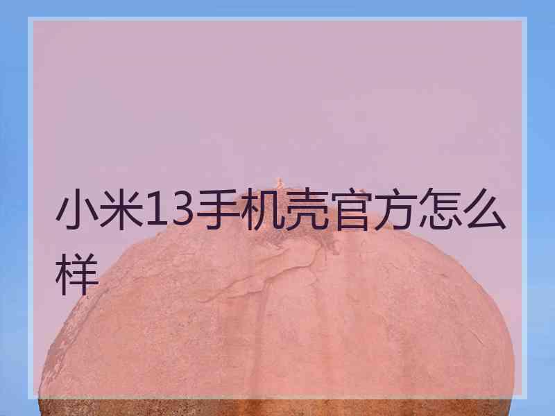 小米13手机壳官方怎么样