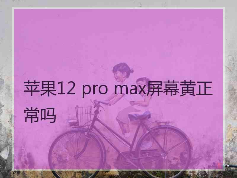 苹果12 pro max屏幕黄正常吗