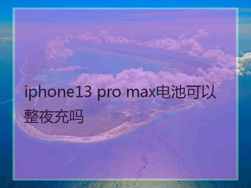 iphone13 pro max电池可以整夜充吗