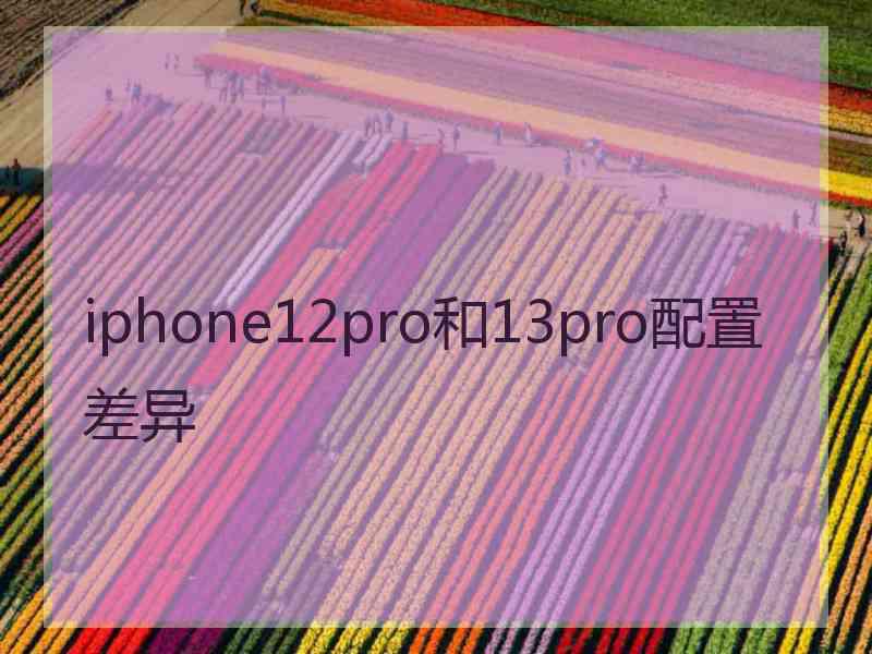 iphone12pro和13pro配置差异