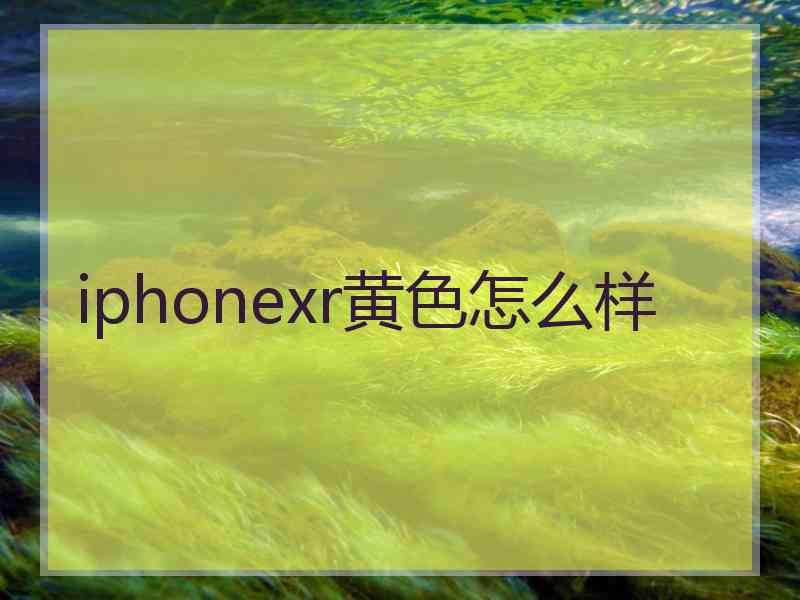 iphonexr黄色怎么样