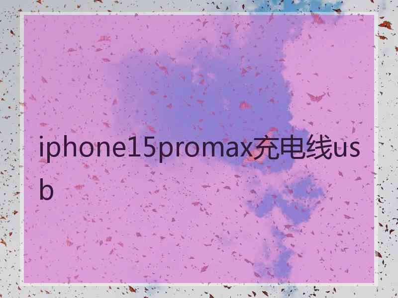 iphone15promax充电线usb