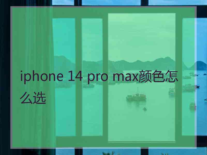 iphone 14 pro max颜色怎么选