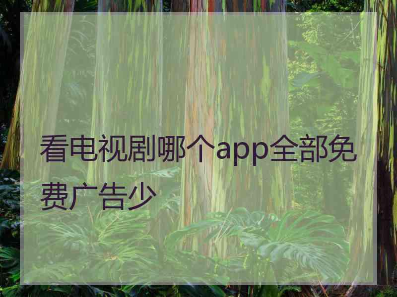 看电视剧哪个app全部免费广告少