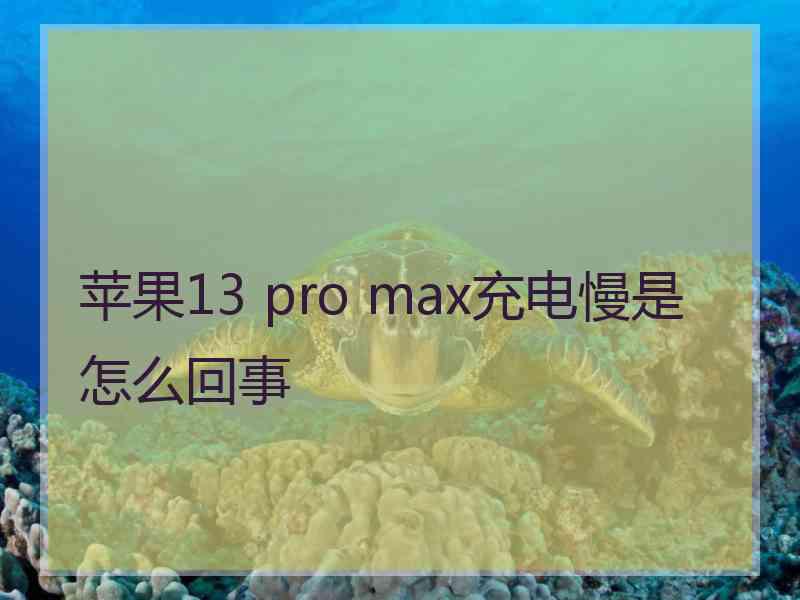 苹果13 pro max充电慢是怎么回事