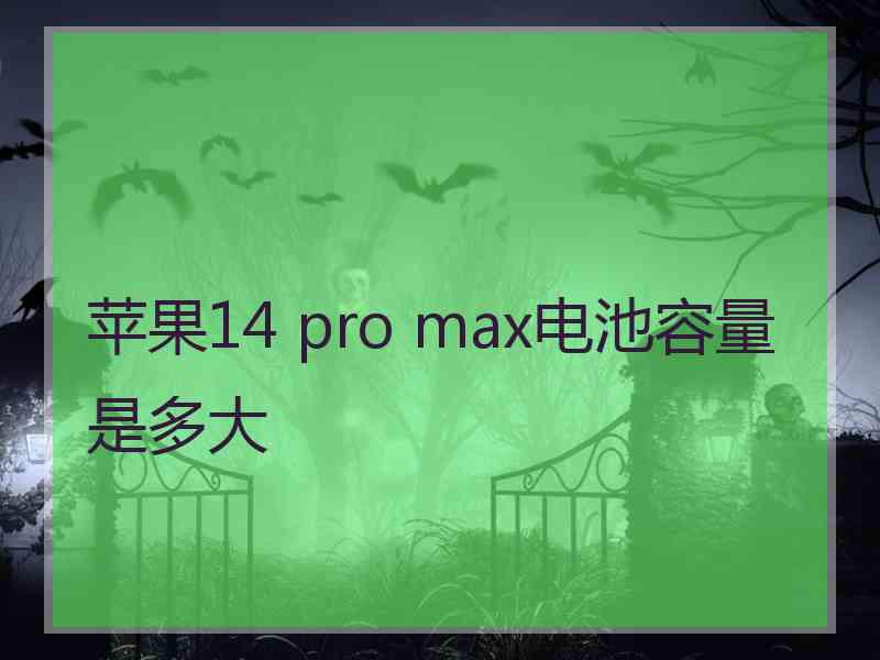 苹果14 pro max电池容量是多大