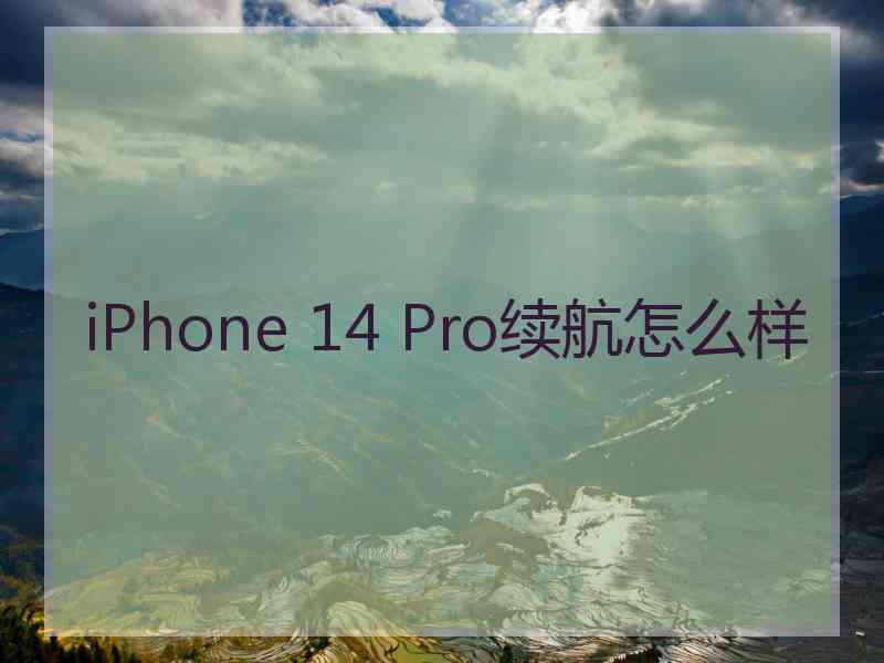 iPhone 14 Pro续航怎么样