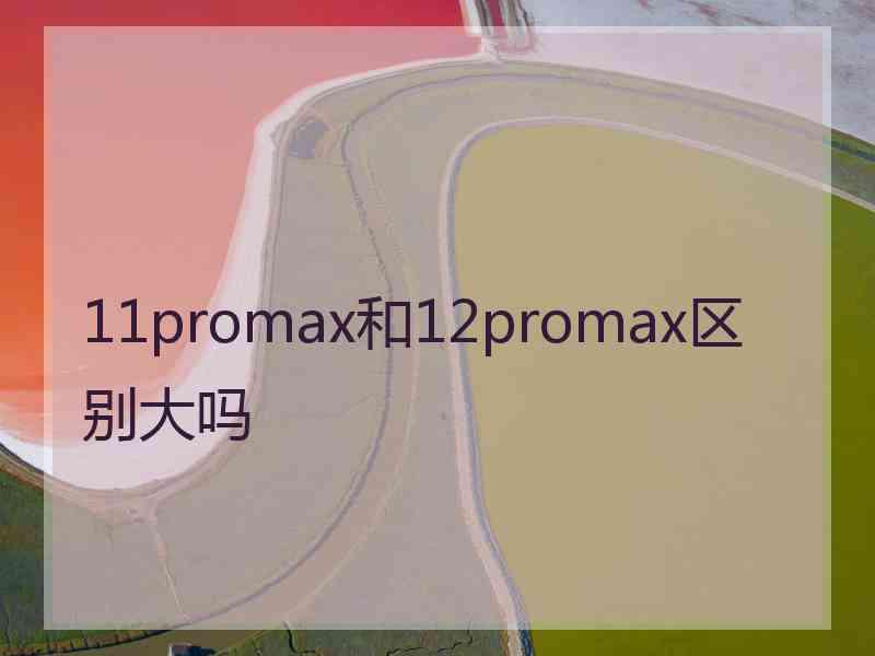 11promax和12promax区别大吗