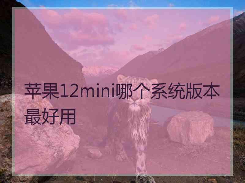 苹果12mini哪个系统版本最好用